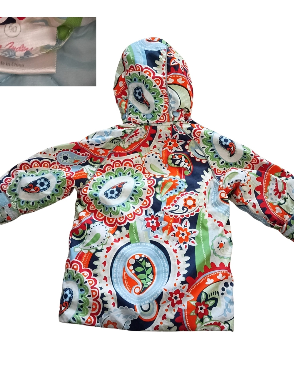 Hanna Andersson Winter Jacket Size 90 / US 3T – Vibrant Paisley Hooded Coat - Picture 3 of 4